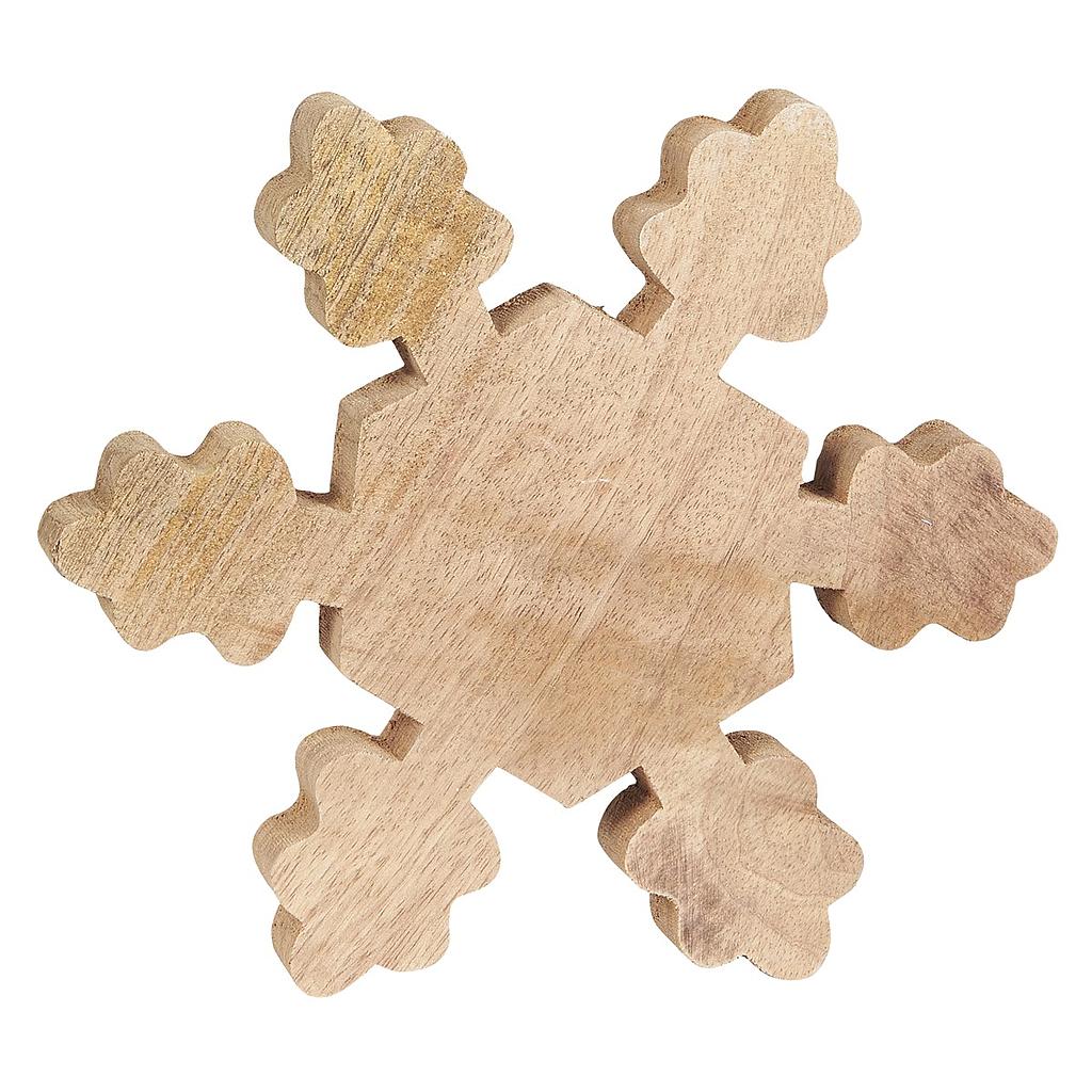 Holzstern Schneekristall groß