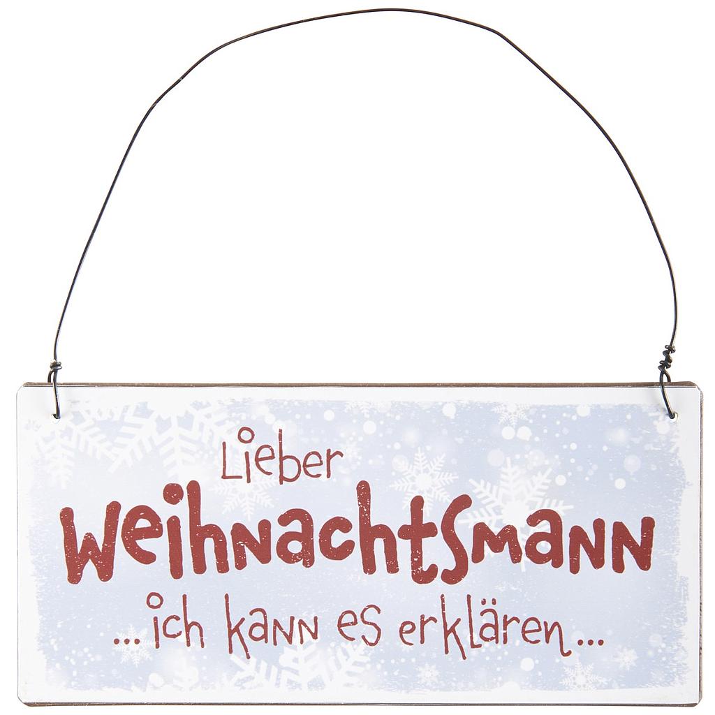 Metallschild &quot;Lieber Weihnachtsmann...&quot;