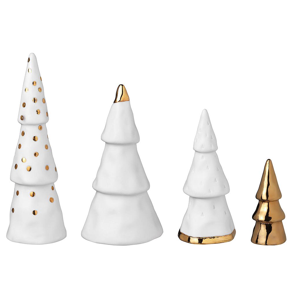 Winterstadt Weihnachtswald gold 4er Set