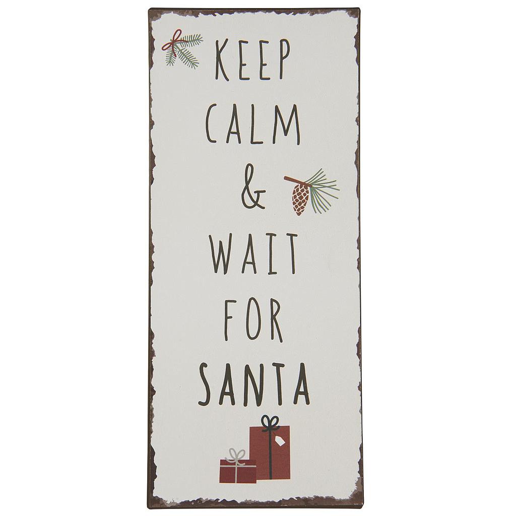 Metallschild &quot;Keep calm &amp; wait for Santa&quot;