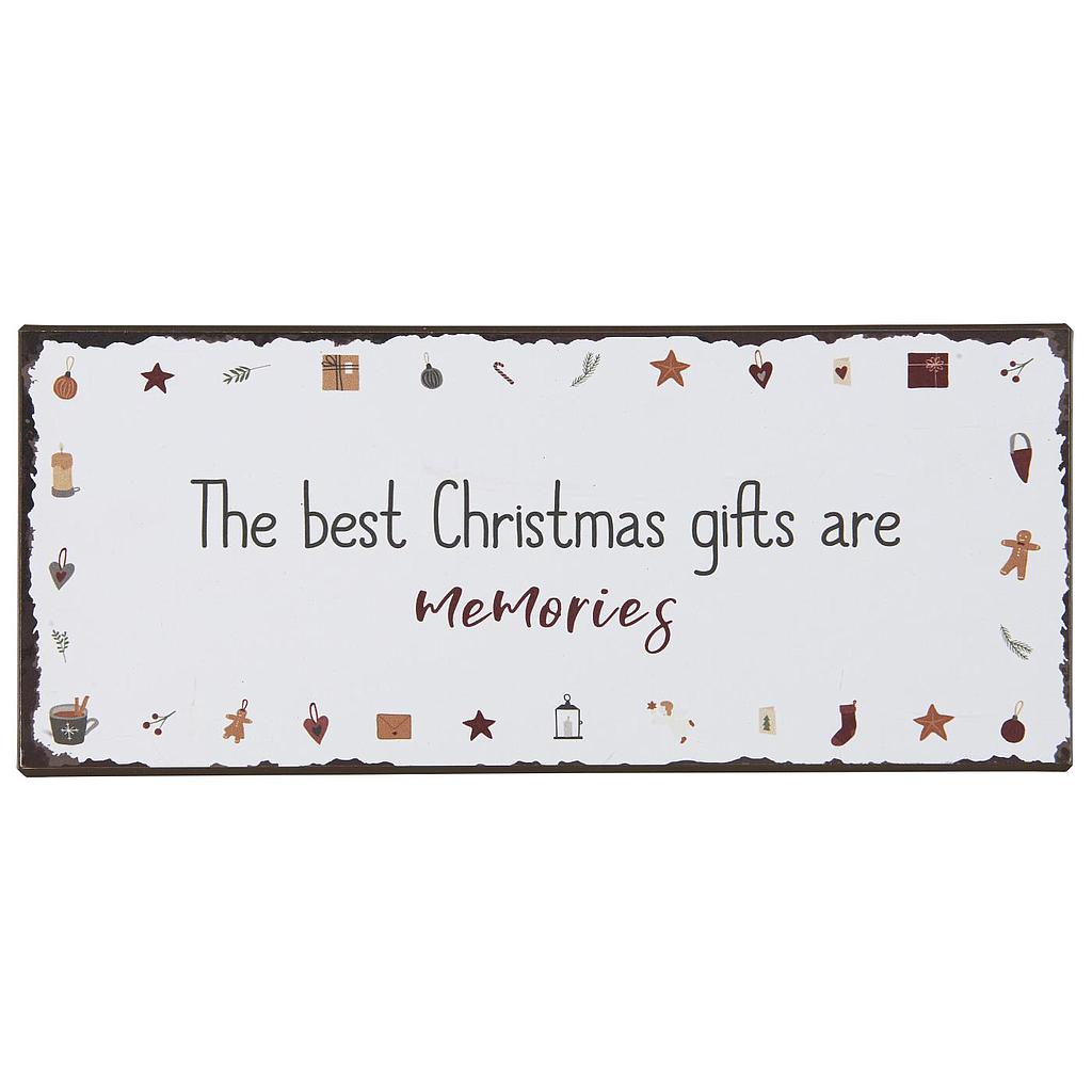 Metallschild &quot;The best Christmas gifts are memories&quot;