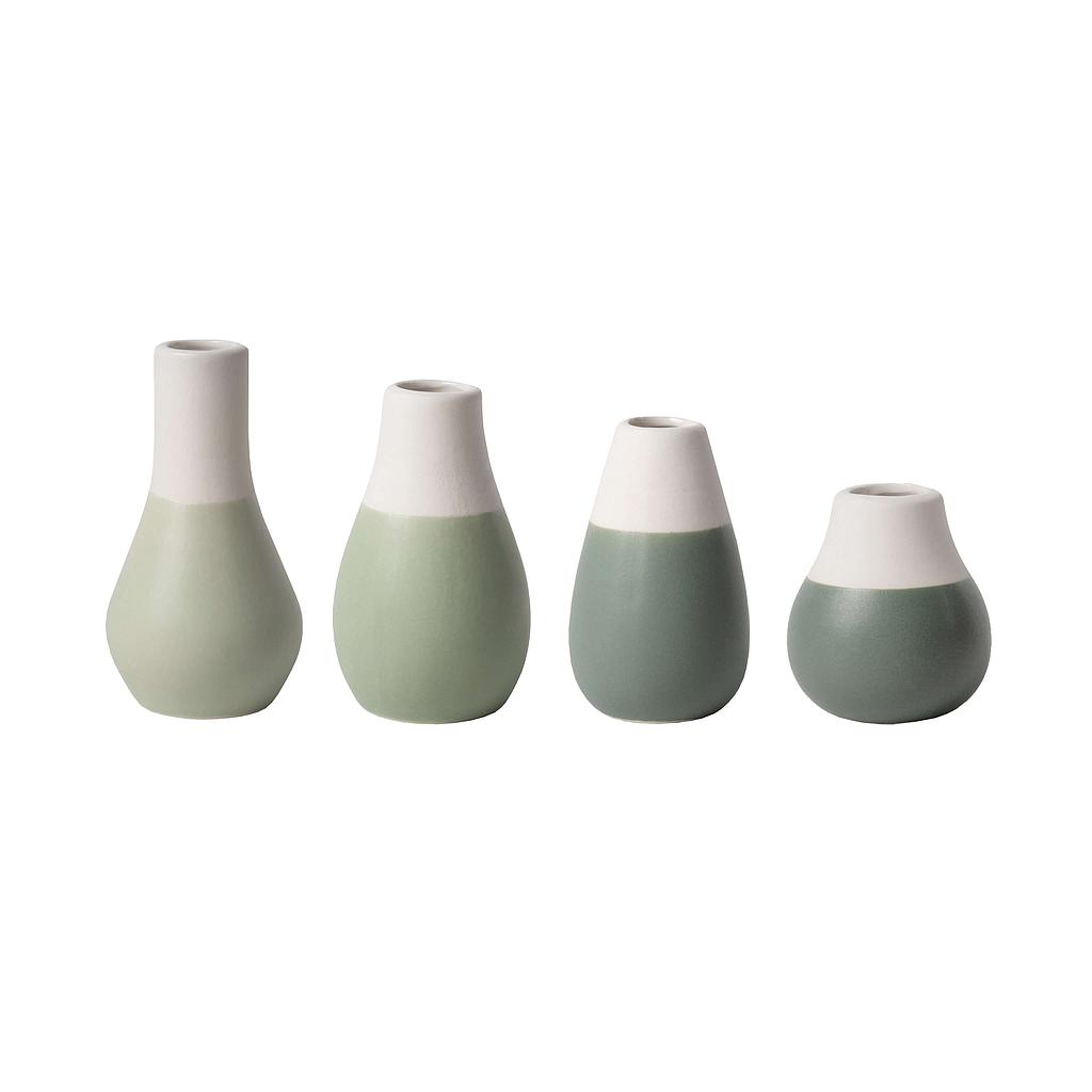 LIVING Pastellvasen Mini 4er Set grün