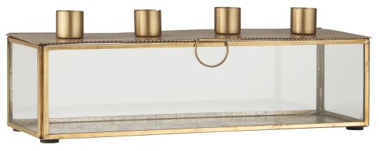 Kerzenhalter für Stabkerzen mit Glasschachtel