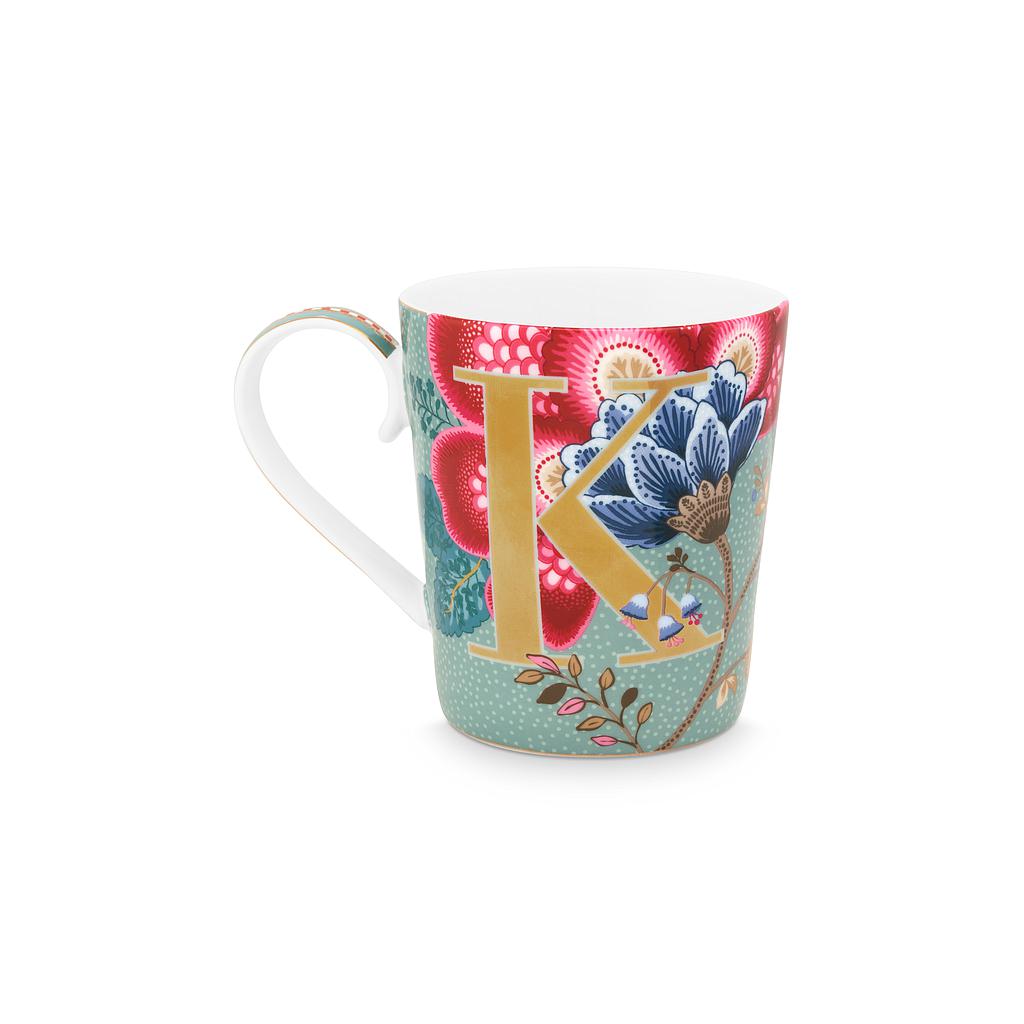 Tasse Alphabet Floral Fantasy light blue K