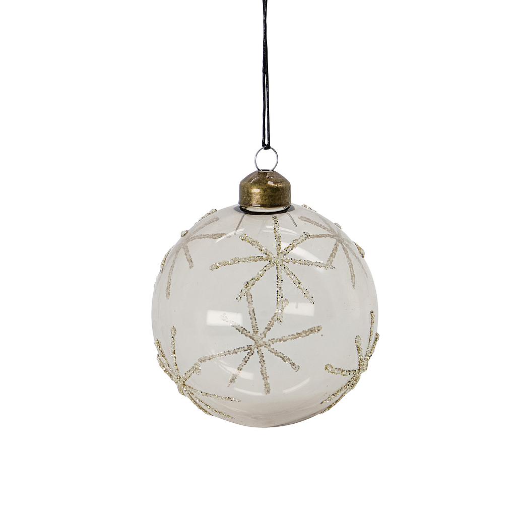 Weihnachtskugel Star clear/silber