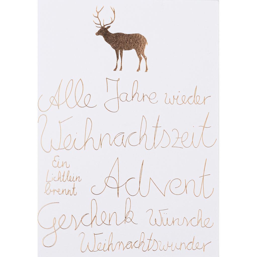 WEIHNACHTSWÖRTERKARTE Hirsch Alle Jahre wieder
