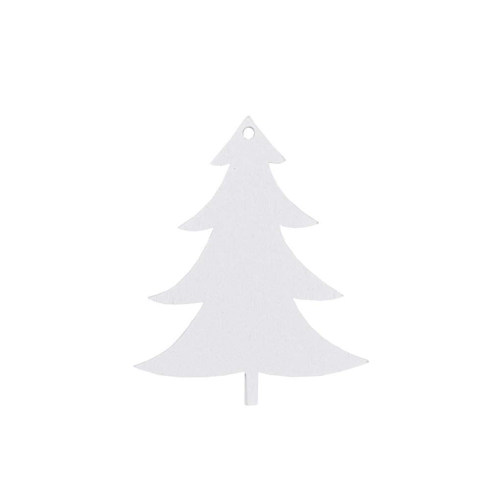 Holzanhänger 8er -  Set Tanne weiß