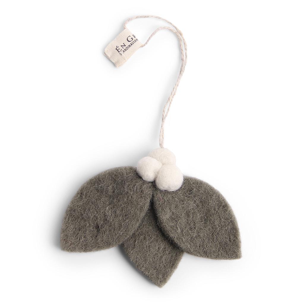 Anhänger  Mistelblatt mit weißen Beeren