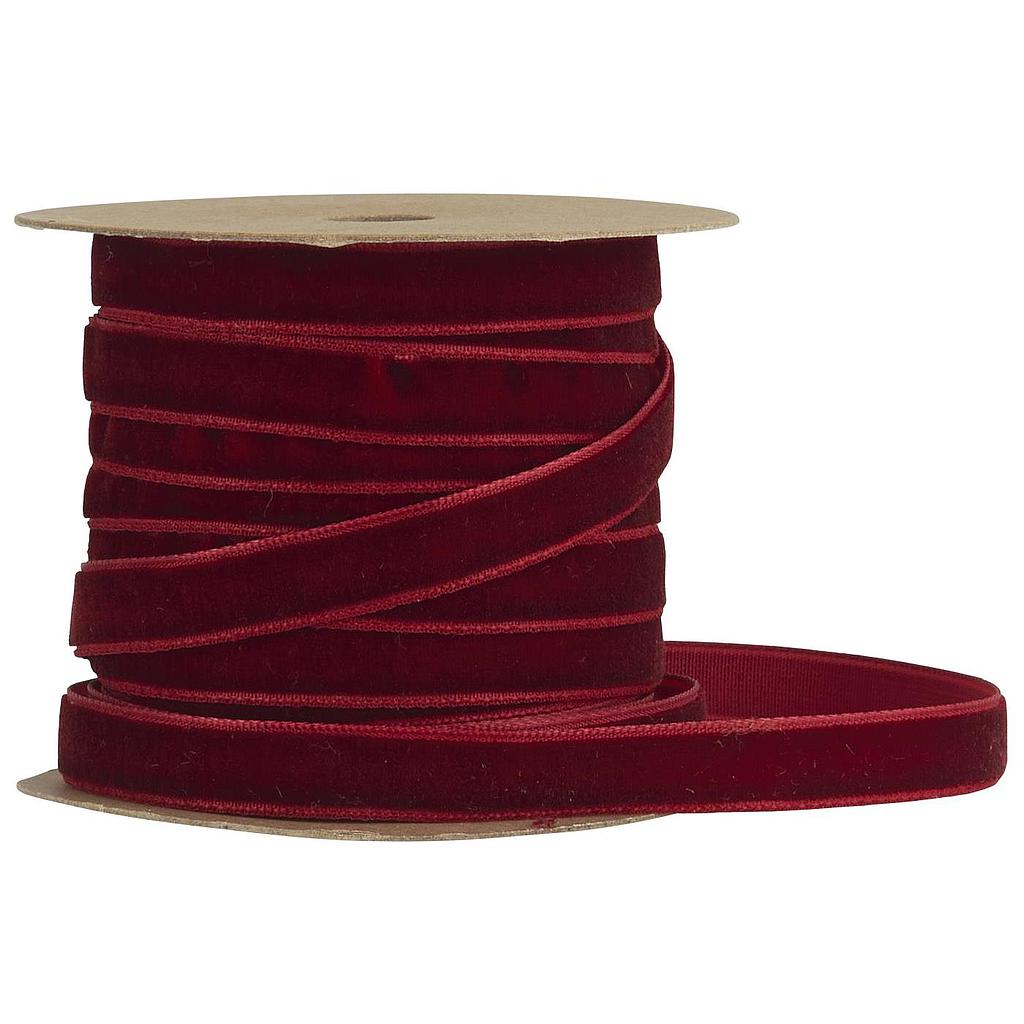 Geschenkband Velours auf Spule 10m creme Bordeaux