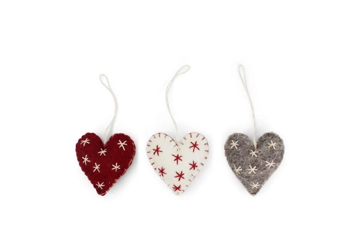 Herzen Ornament 3er Set