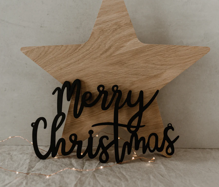 Holzschriftzug Merry Christmas