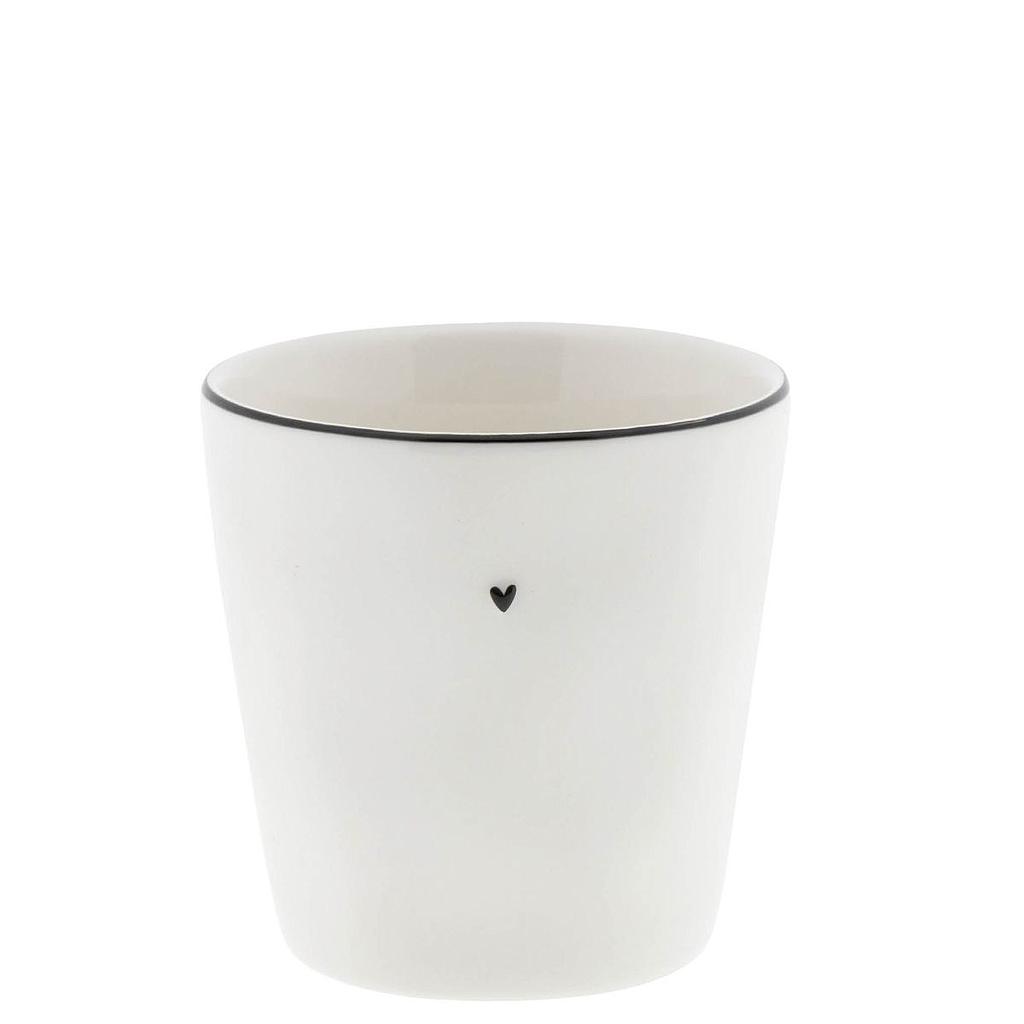 Becher White Natural Shape bleck heart