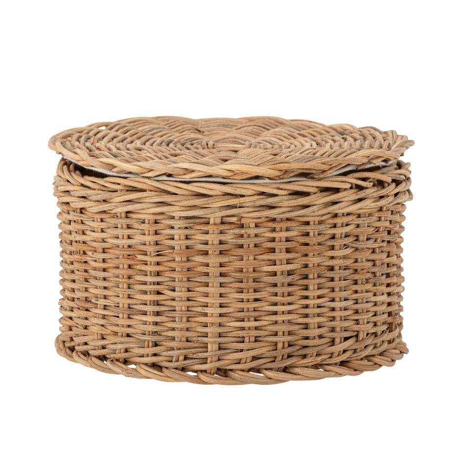 Korb Rattan mit Deckel natur