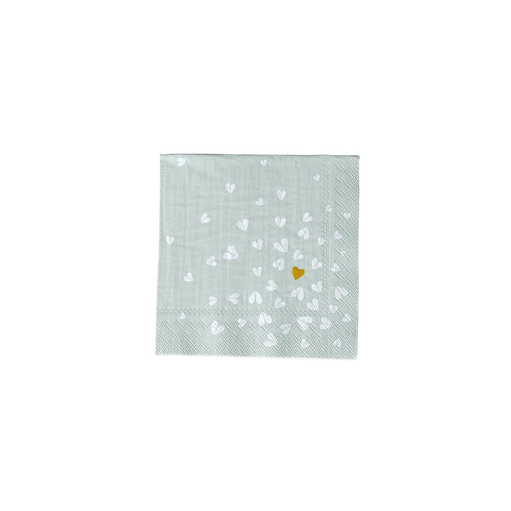 Cocktailserviette Goldens Herz