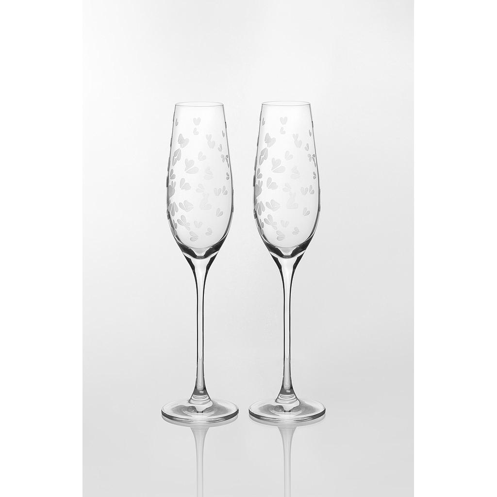 Sektglas 2er Set Herzen