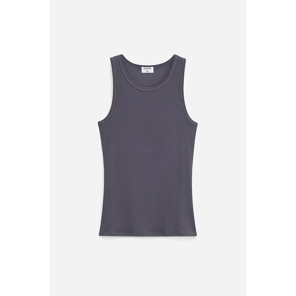 T-Shirt Fine Rib charcoal grey