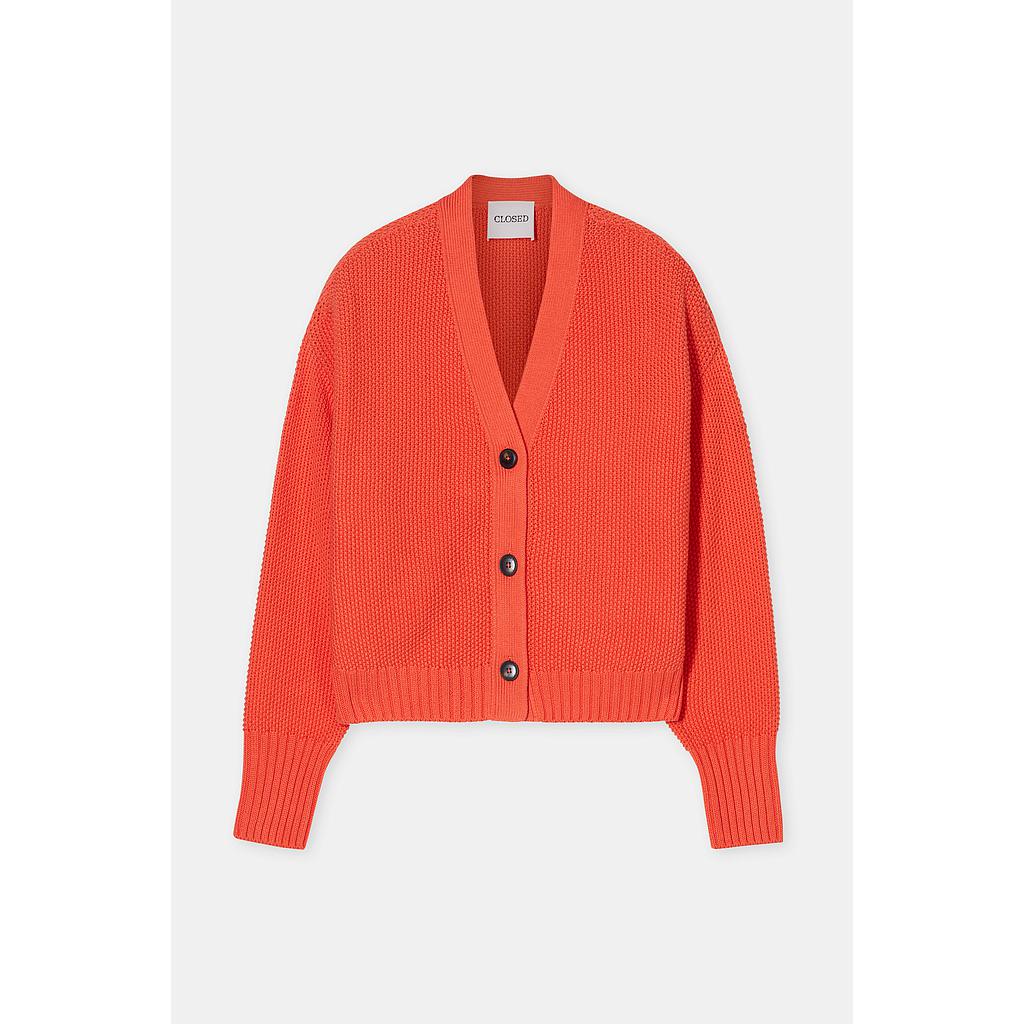 Strickcardigan V-Ausschnitt washed red