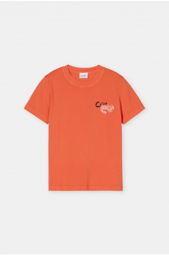 T-Shirt washed red mit Stickerei