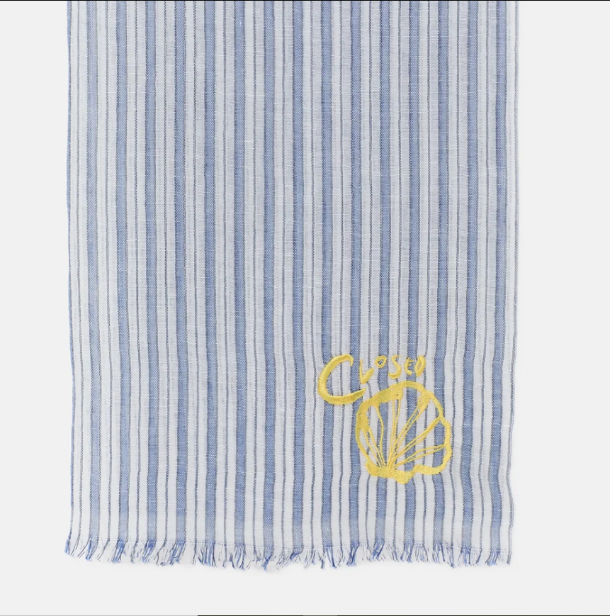 Schal Leinen-Baumwollmix cornflower blue