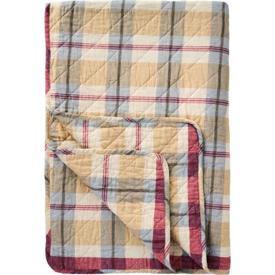 Quilt Streifenmuster rot/grau/blau/beige