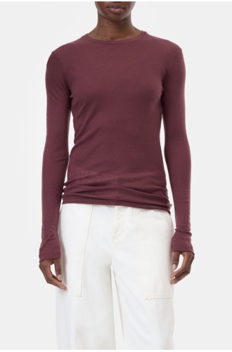 Shirt langarm dark raisin red