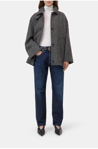 Mantel Kurz grey heather melange