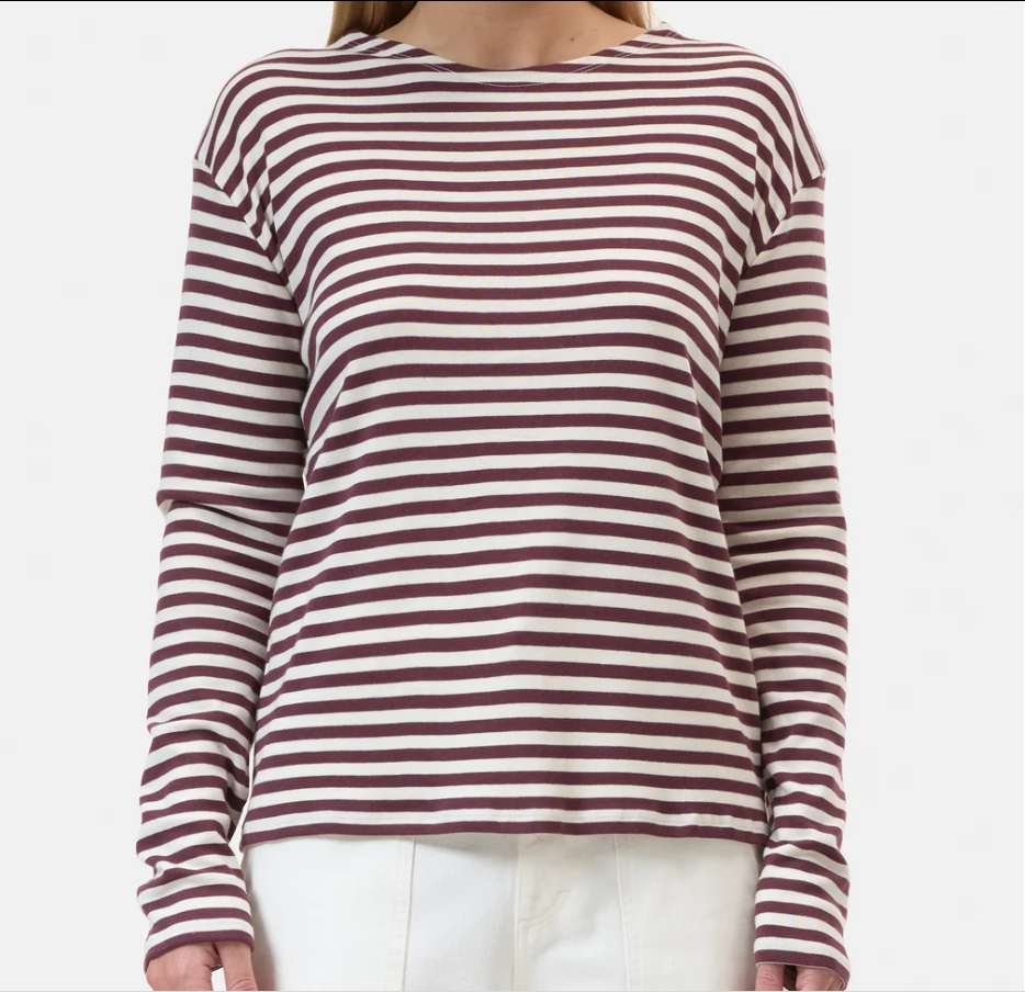 Shirt langarm Bauwollmix dark raisin red