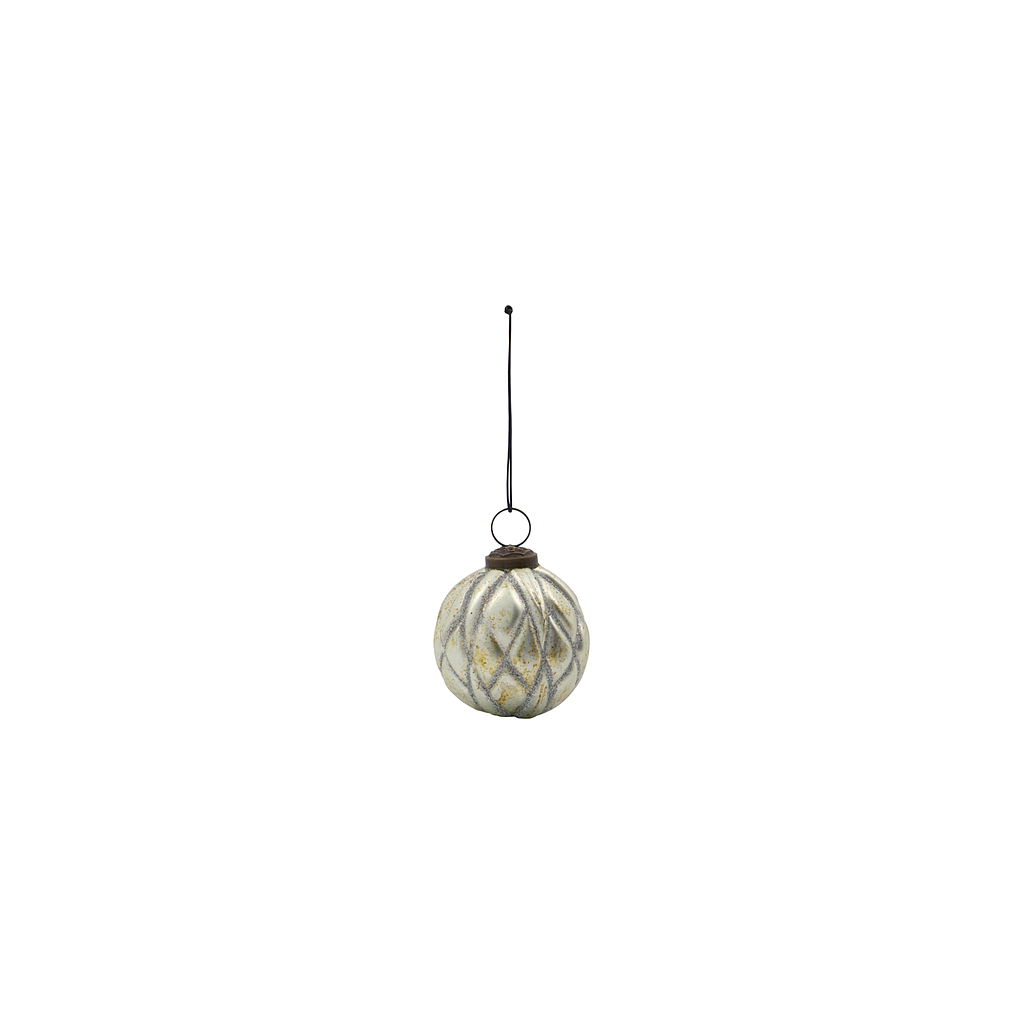 Weihnachtskugel Rhomb Antik-Silber
