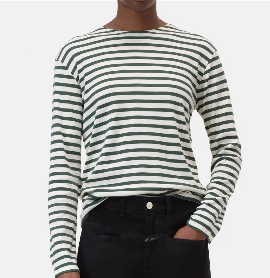 Langarmshirt gestreift Royal Green