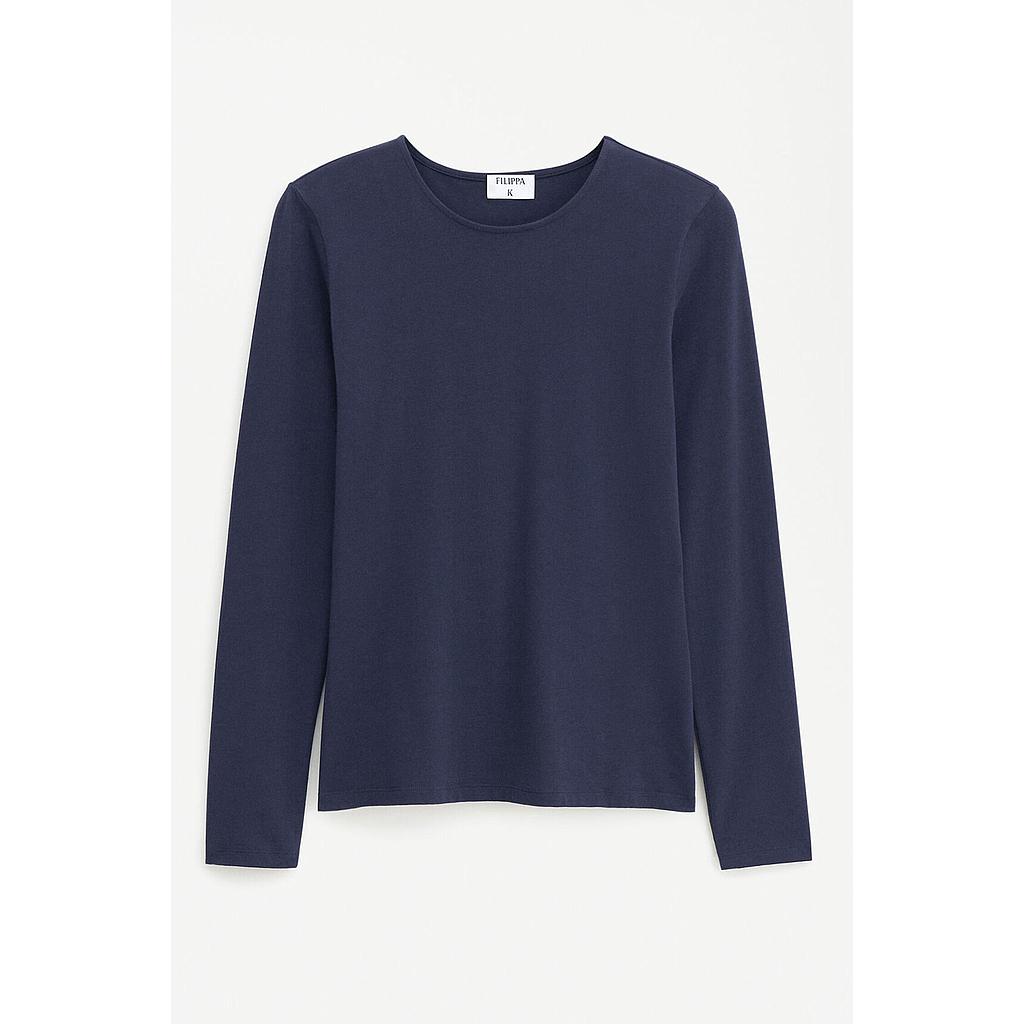 Baumwollshirt langarm navy