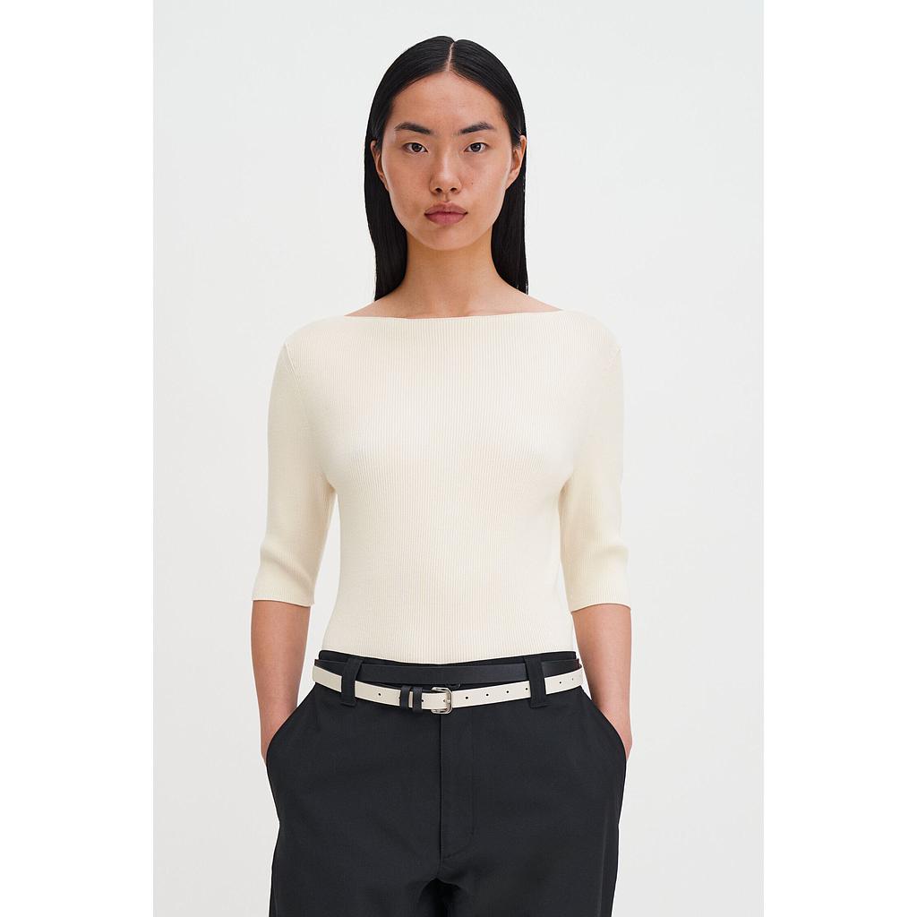 Rippshirt langarm calcino white