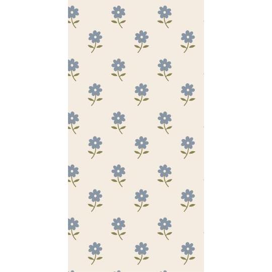 Serviette blau Blumenmotiv