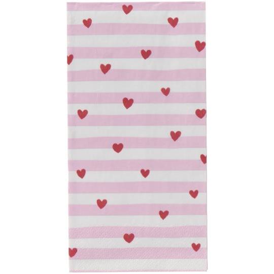 Serviette rote Herzen