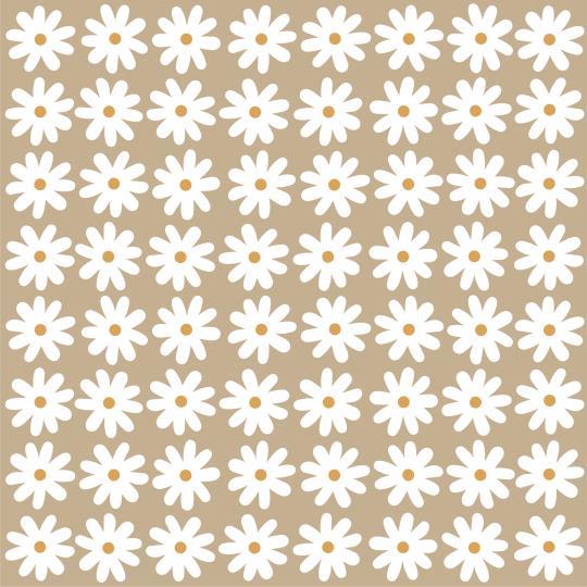 Serviette Margeriten beige/weiß