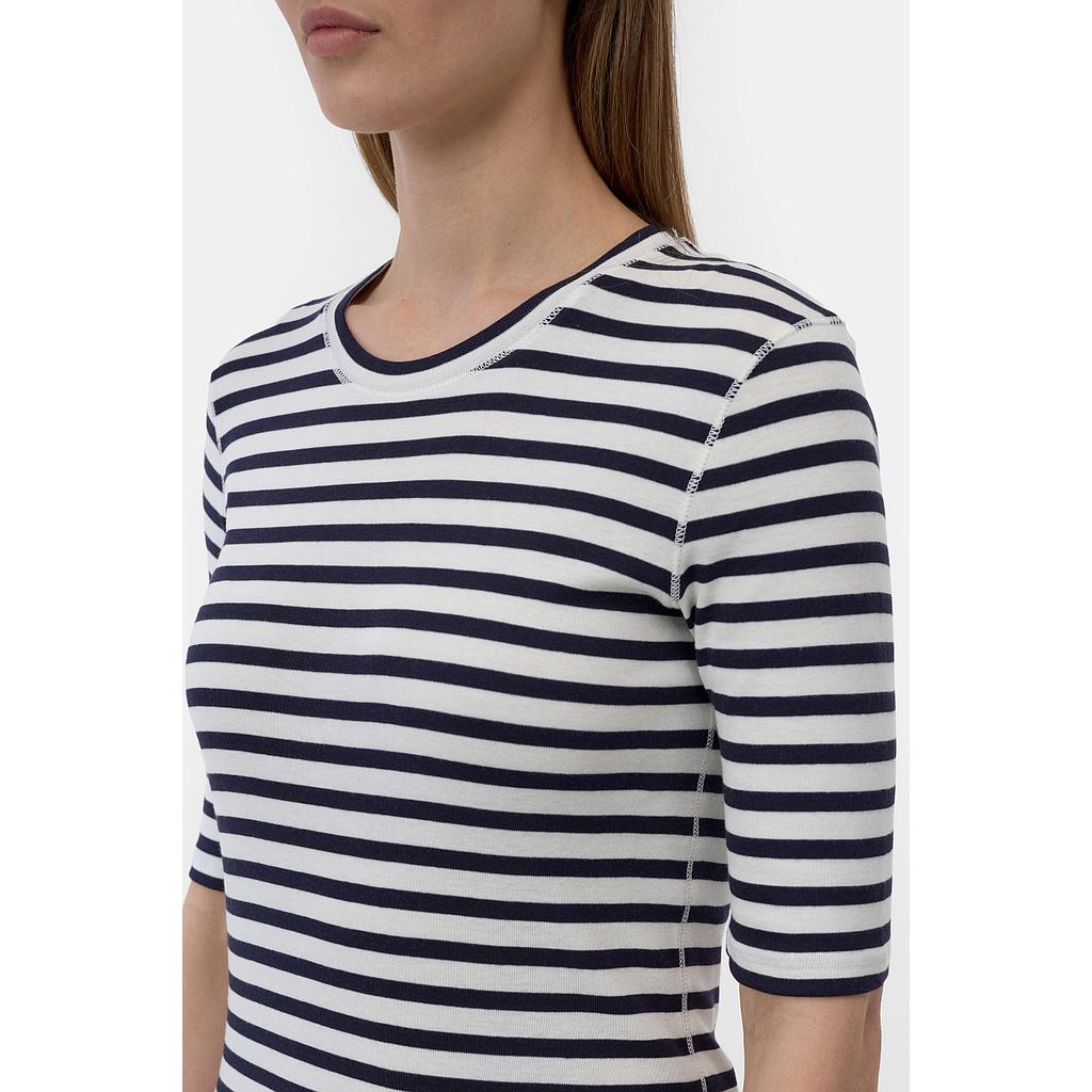 T-Shirt Baumwoll-Modal-Mix stripe dark night