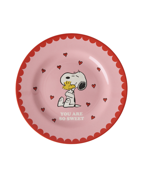 Kinder Melaminteller pink Snoopy Print