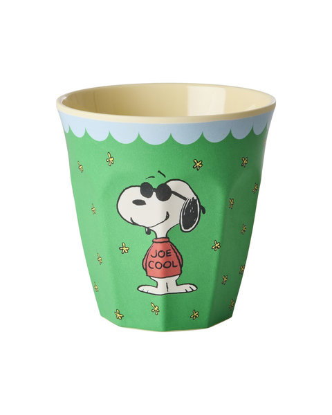 Kinder Melaminbecher Snoopy Print green