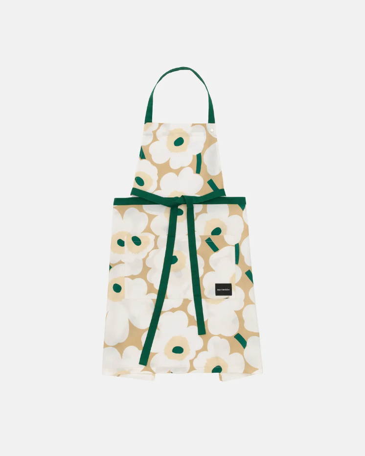 Schürze PIENI UNIKKO beige/ weiß/ grün