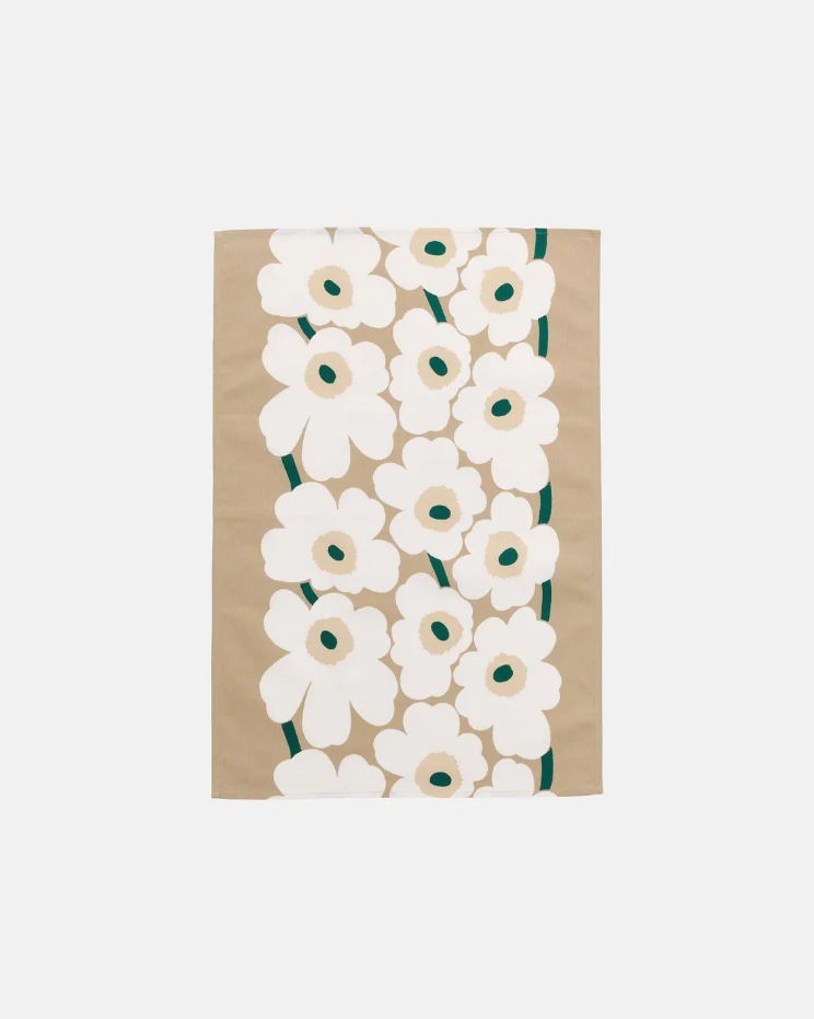 Geschirrtuch UNIKKO beige/ grün/ weiß