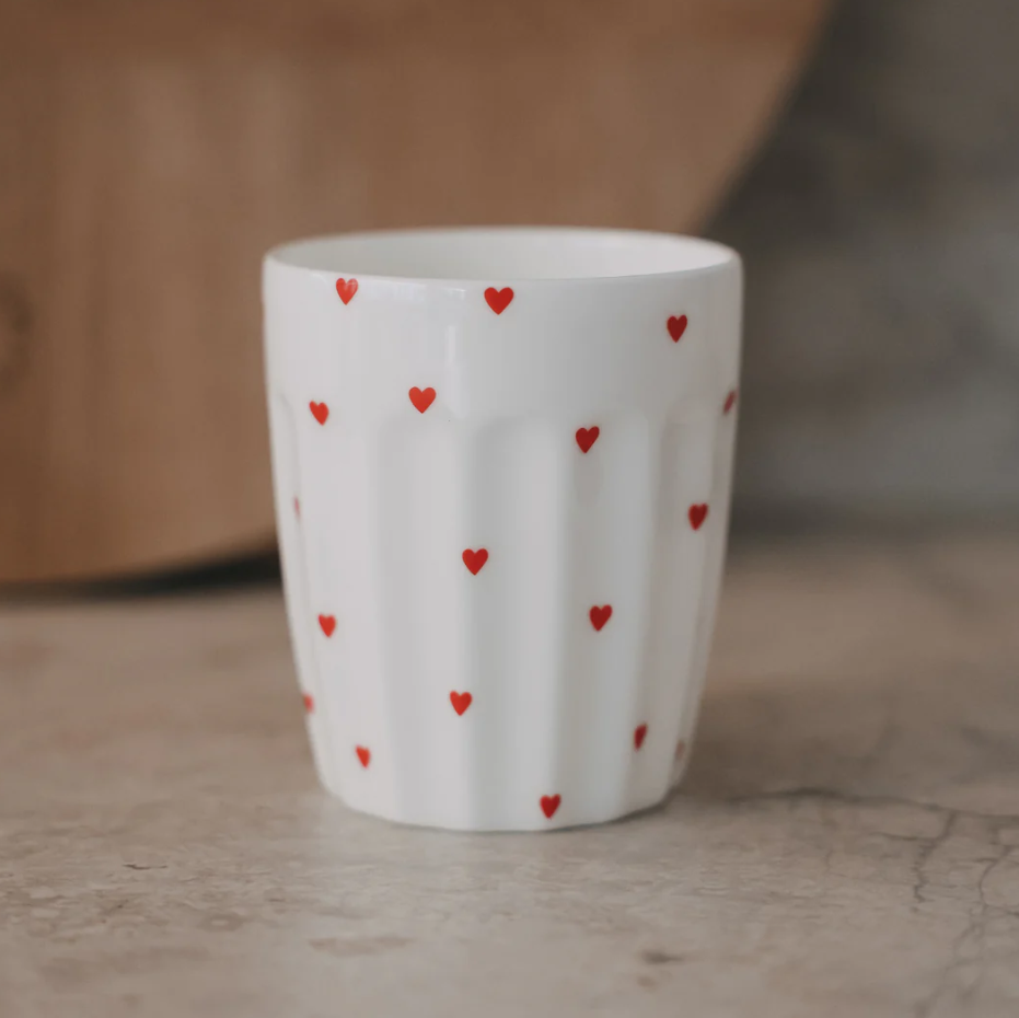 Becher kleine Herzen rot