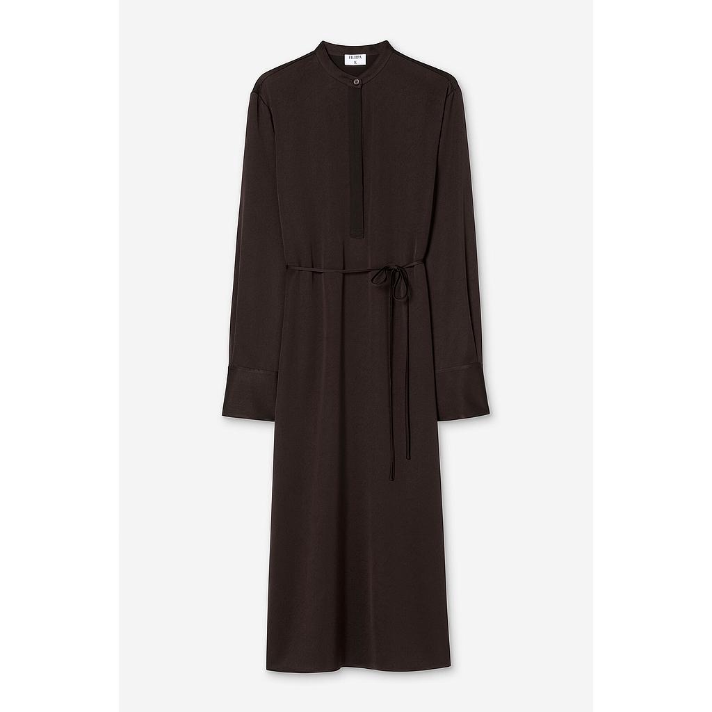 Kleid Half Placket Dark Chocolate