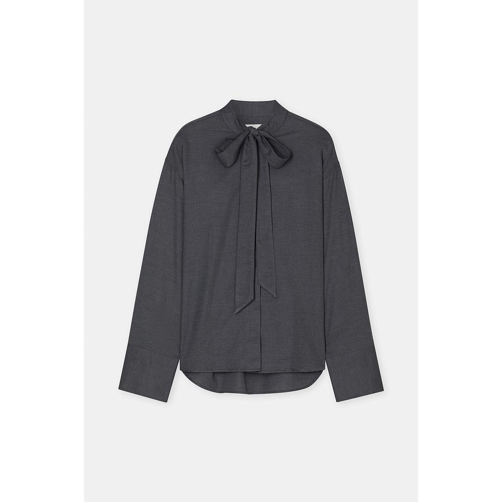 Bluse Bow grey melange