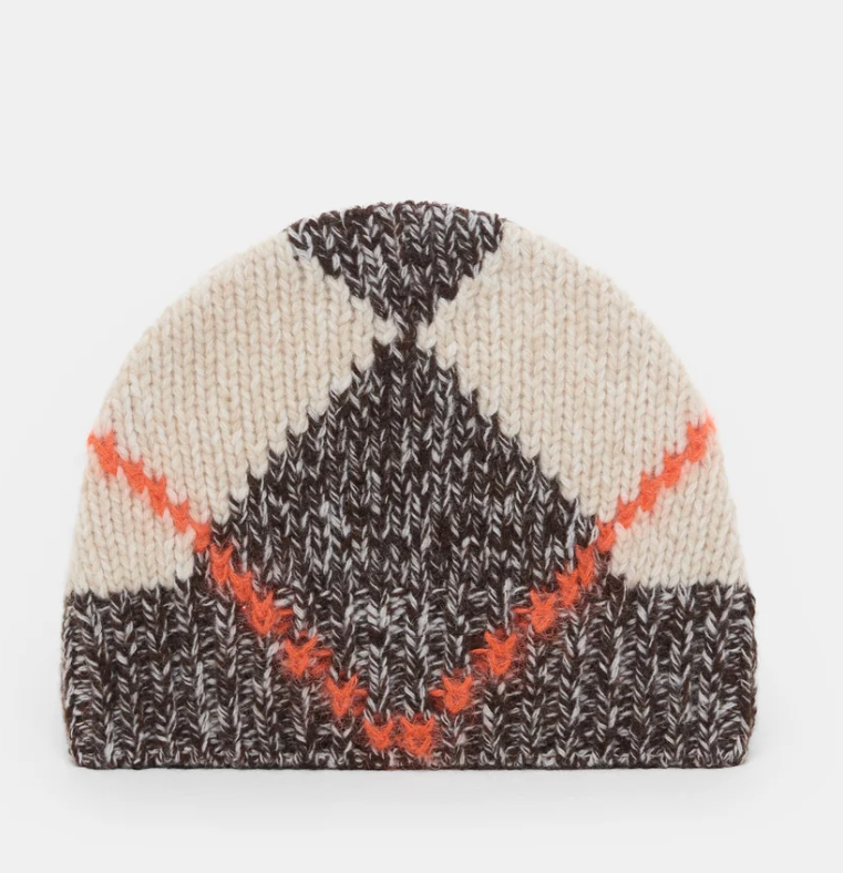 Mütze Argyle Muster almond cream