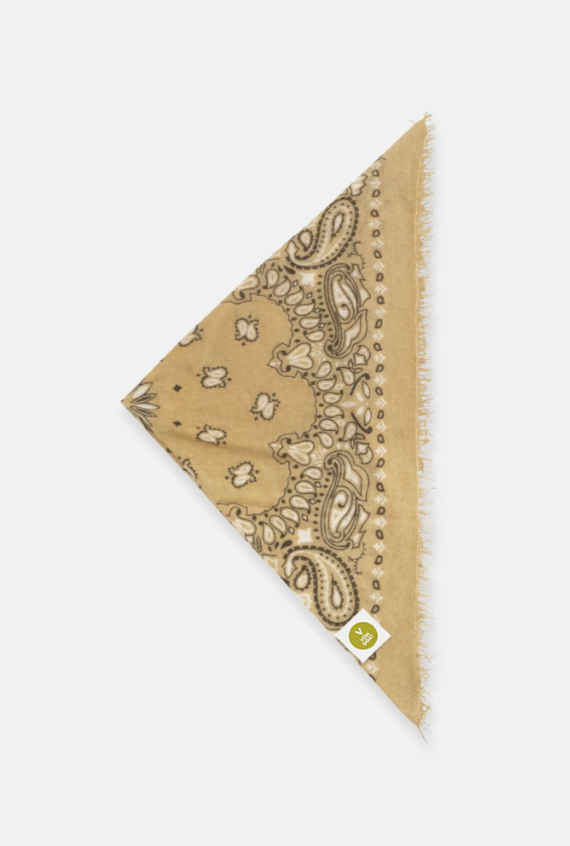 Bandana Calvina Paisley Cashmere mit Fransen beige/ schwarz/ latte