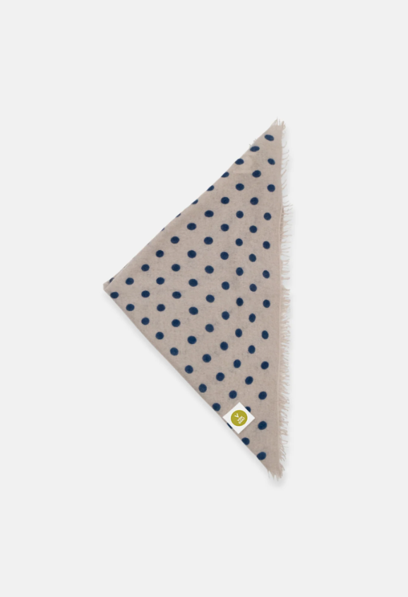 Bandana Polka Dots Cashmere taupe/ dunkelblau