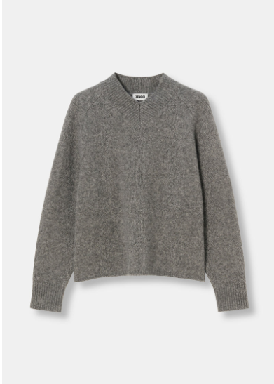 Pullover Lambswool/Seide grey melange