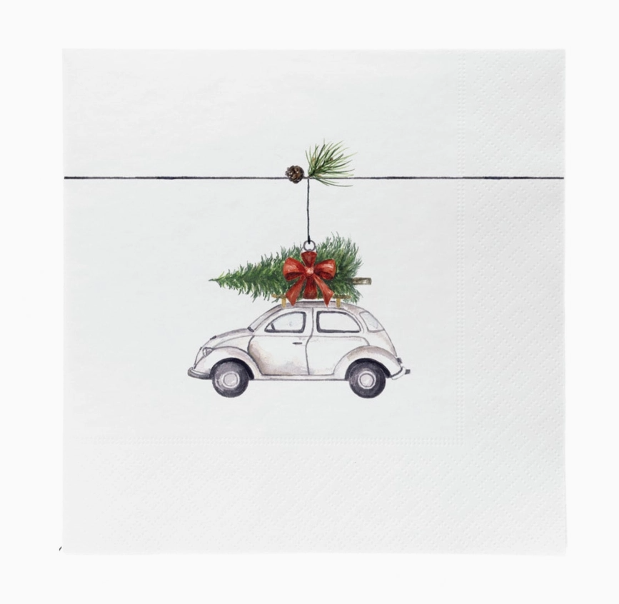 Servietten Christmas Car