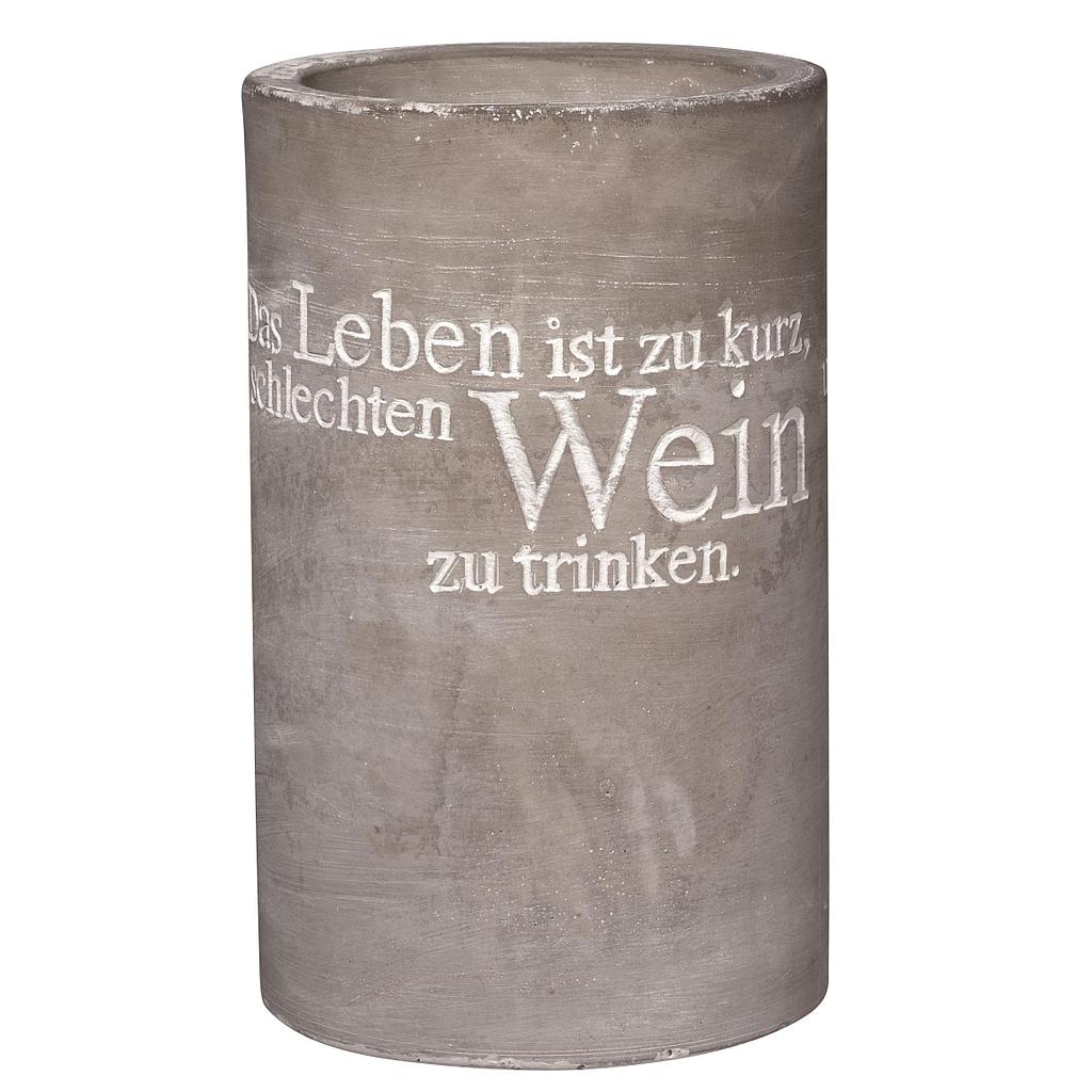 POESIE ET TABLE Vino Beton Flaschenkühler Das Leben ist zu kurz..