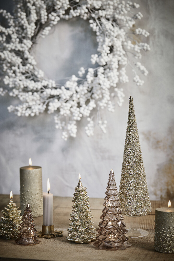 Christbaumkerze Trelia gold klein