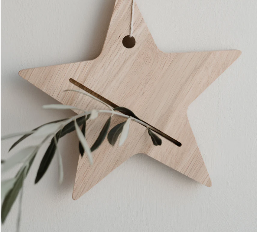 Kartenständer Stern Eichenholz